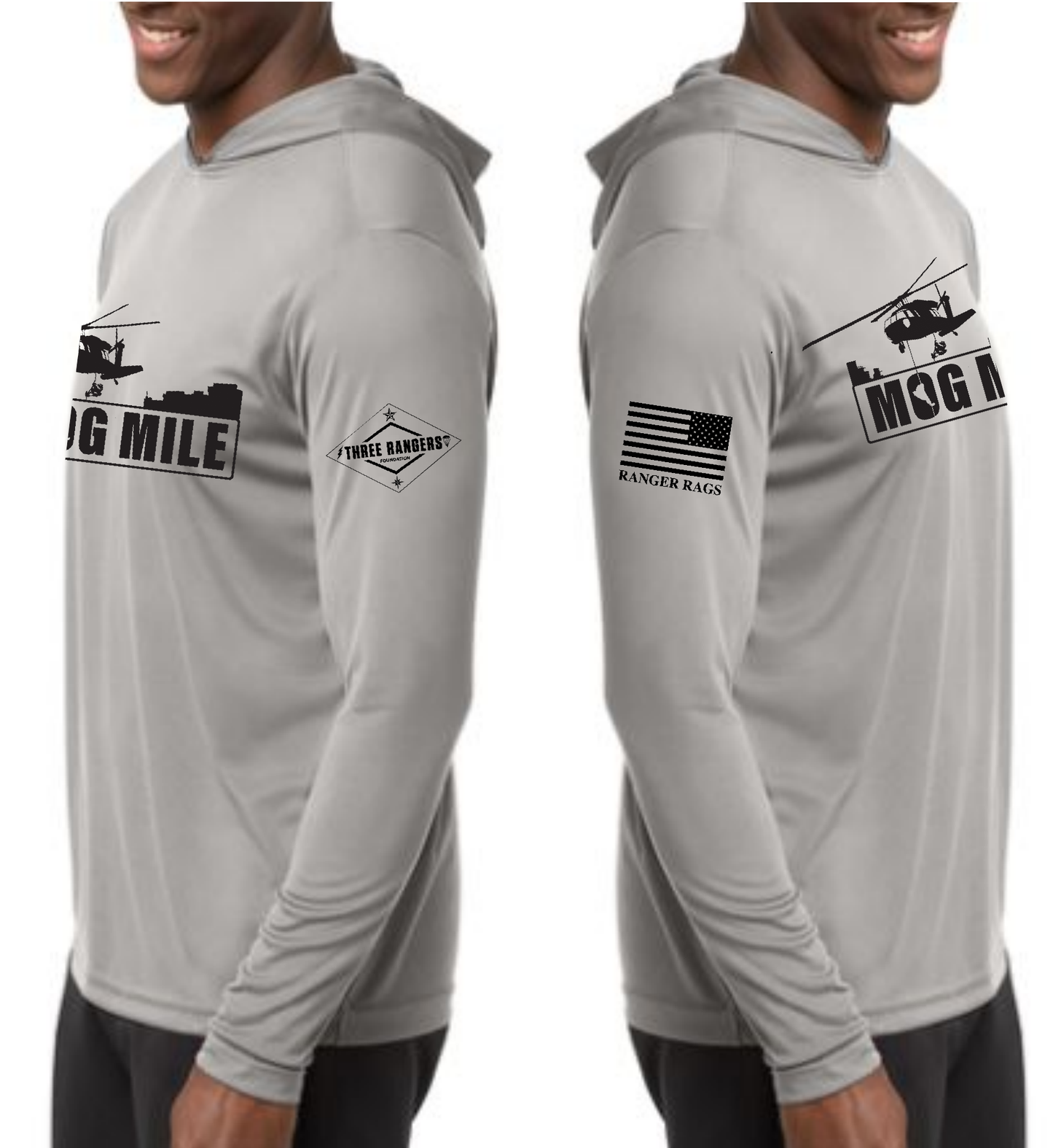 Virtual MOG Mile Registration with the CornerStone® Workwear Pro Long Sleeve Hooded Tee Pullover in Light Grey
