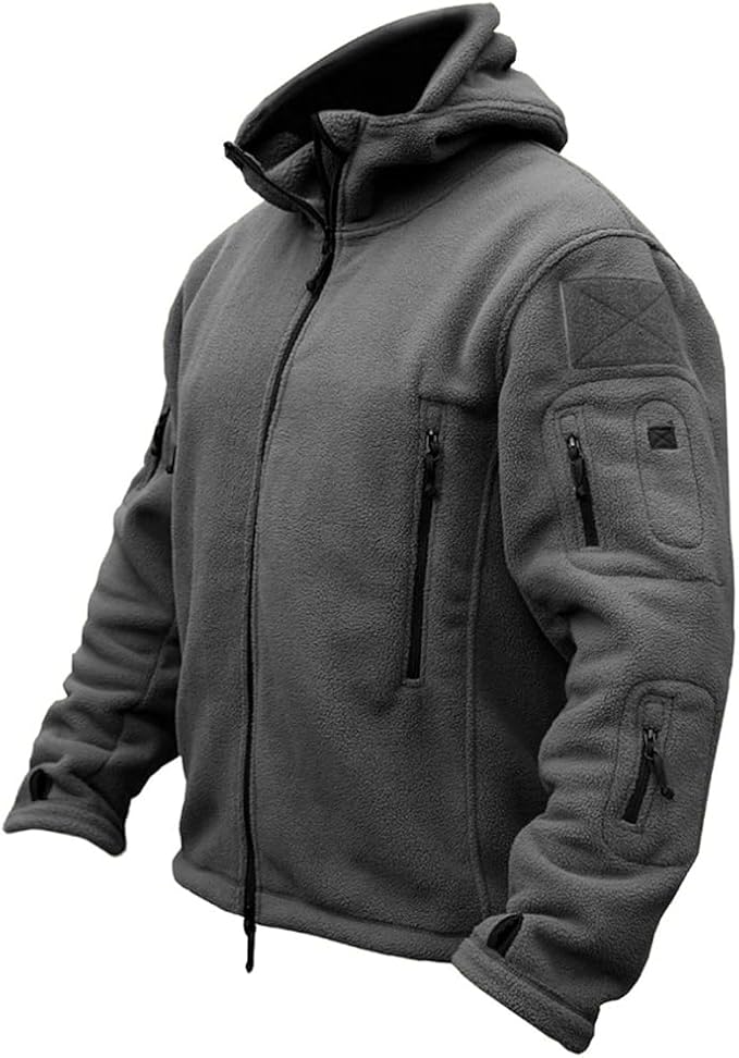 Men's Tactical Fleece Jacket Warm Winter Sport Outdoor Hooded Combat Military Jacket Coat - Ranger Rags