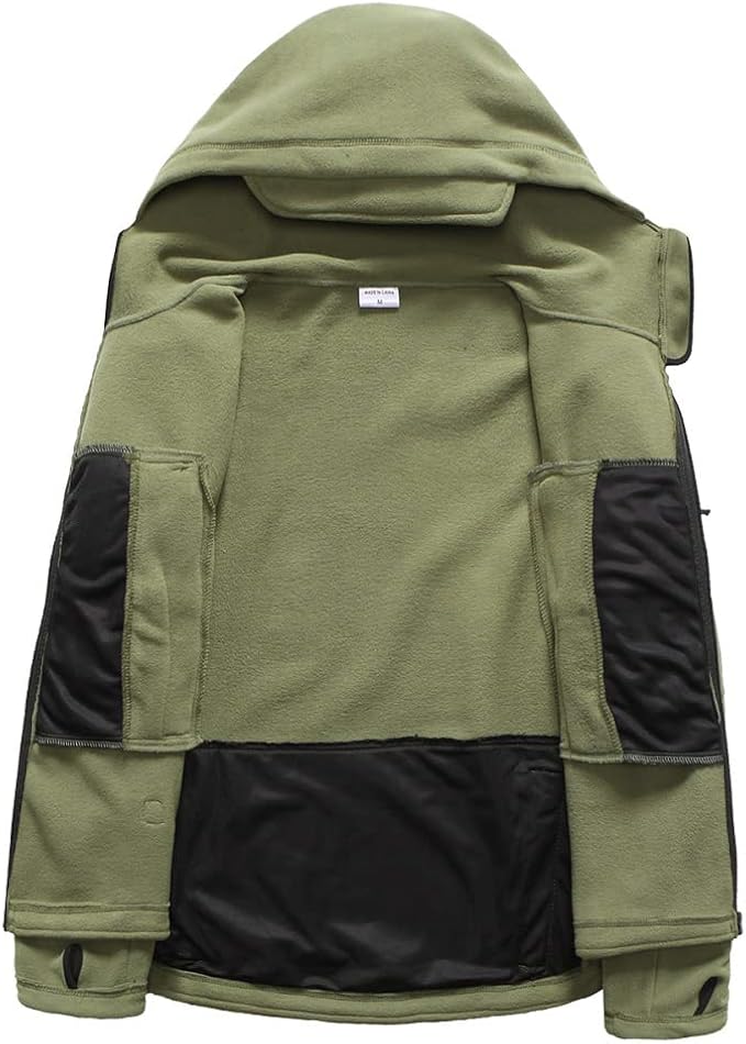 Men's Tactical Fleece Jacket Warm Winter Sport Outdoor Hooded Combat Military Jacket Coat - Ranger Rags
