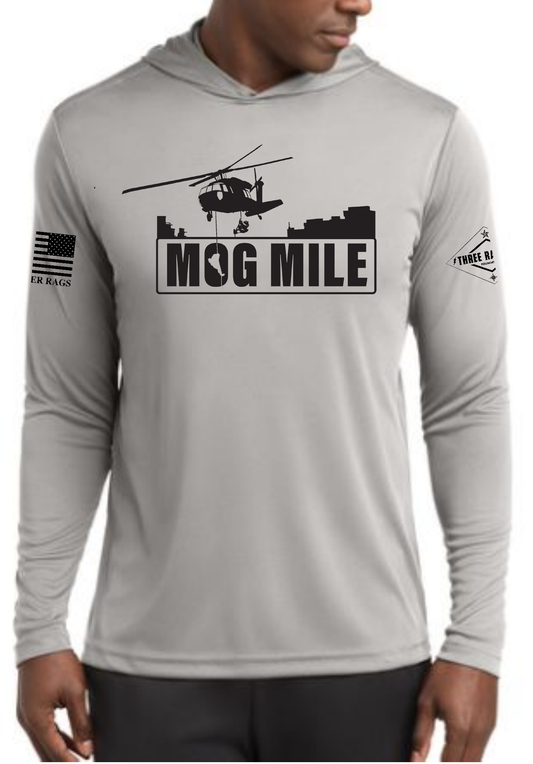 Virtual MOG Mile Registration with the CornerStone® Workwear Pro Long Sleeve Hooded Tee Pullover in Light Grey
