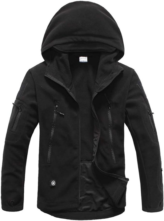 Men's Tactical Fleece Jacket Warm Winter Sport Outdoor Hooded Combat Military Jacket Coat - Ranger Rags