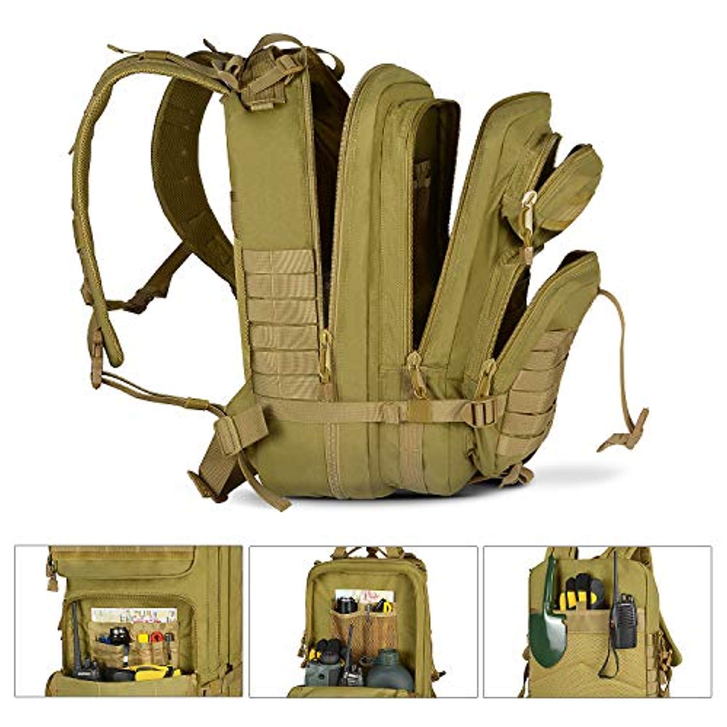 SunsionPro MTB-130 Military Tactical Assault Backpack Molle - Ranger Rags
