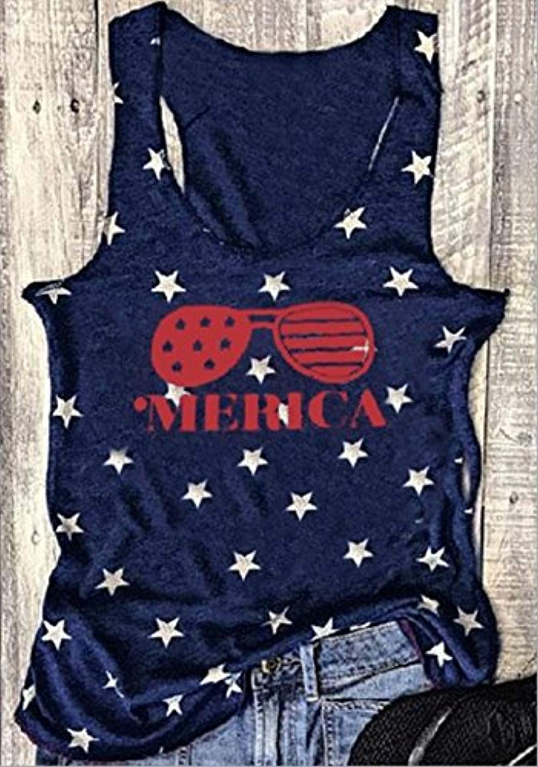 Women American USA Flag Print Tank Top - Ranger Rags