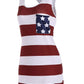 OMONSIM Women's Vogue Shoulder Off Wide Hem Design Top Shirt American Flag T Shirt - Ranger Rags