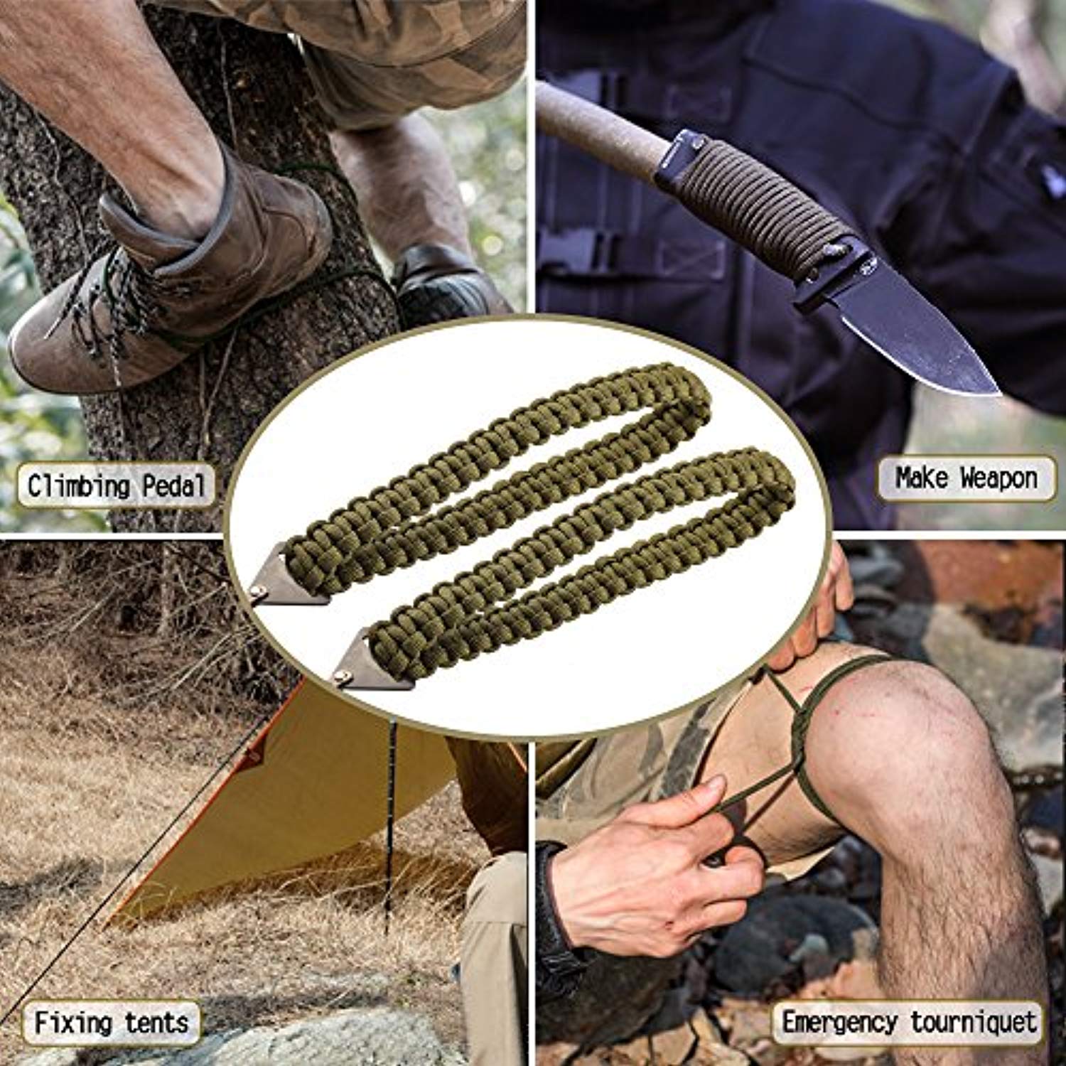 Pocket Chainsaw with Paracord Handle (24inch-11teeth) / (36inch-16teeth) Emergency Outdoor Survival Gear Folding Chain Hand Saw Fast Wood & Tree Cutting Best for Camping Backpacking Hiking Hunting - Ranger Rags