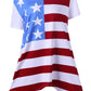 OMONSIM Women's Vogue Shoulder Off Wide Hem Design Top Shirt American Flag T Shirt - Ranger Rags
