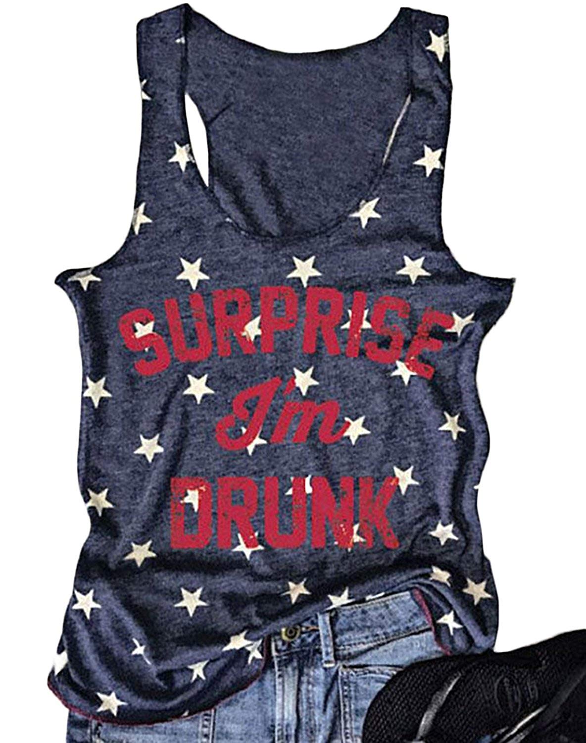 Women American USA Flag Print Tank Top - Ranger Rags