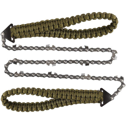 Pocket Chainsaw with Paracord Handle (24inch-11teeth) / (36inch-16teeth) Emergency Outdoor Survival Gear Folding Chain Hand Saw Fast Wood & Tree Cutting Best for Camping Backpacking Hiking Hunting - Ranger Rags