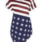 OMONSIM Women's Vogue Shoulder Off Wide Hem Design Top Shirt American Flag T Shirt - Ranger Rags